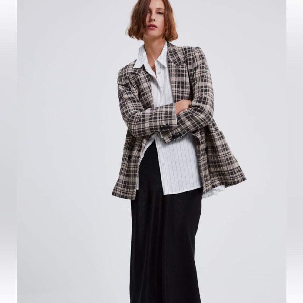 JNBY Women's Plaid Jacket - Black and Cream